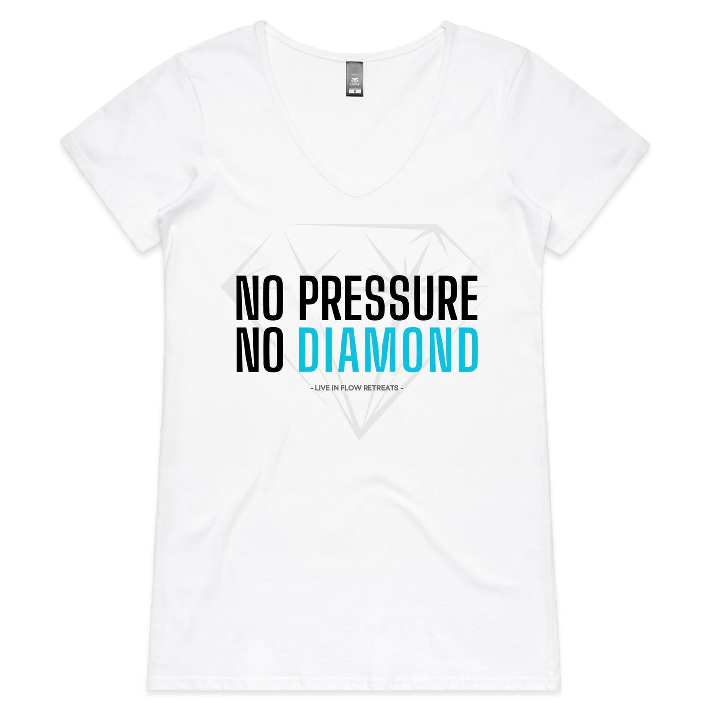 Womens V-Neck 'No Pressure' Tee