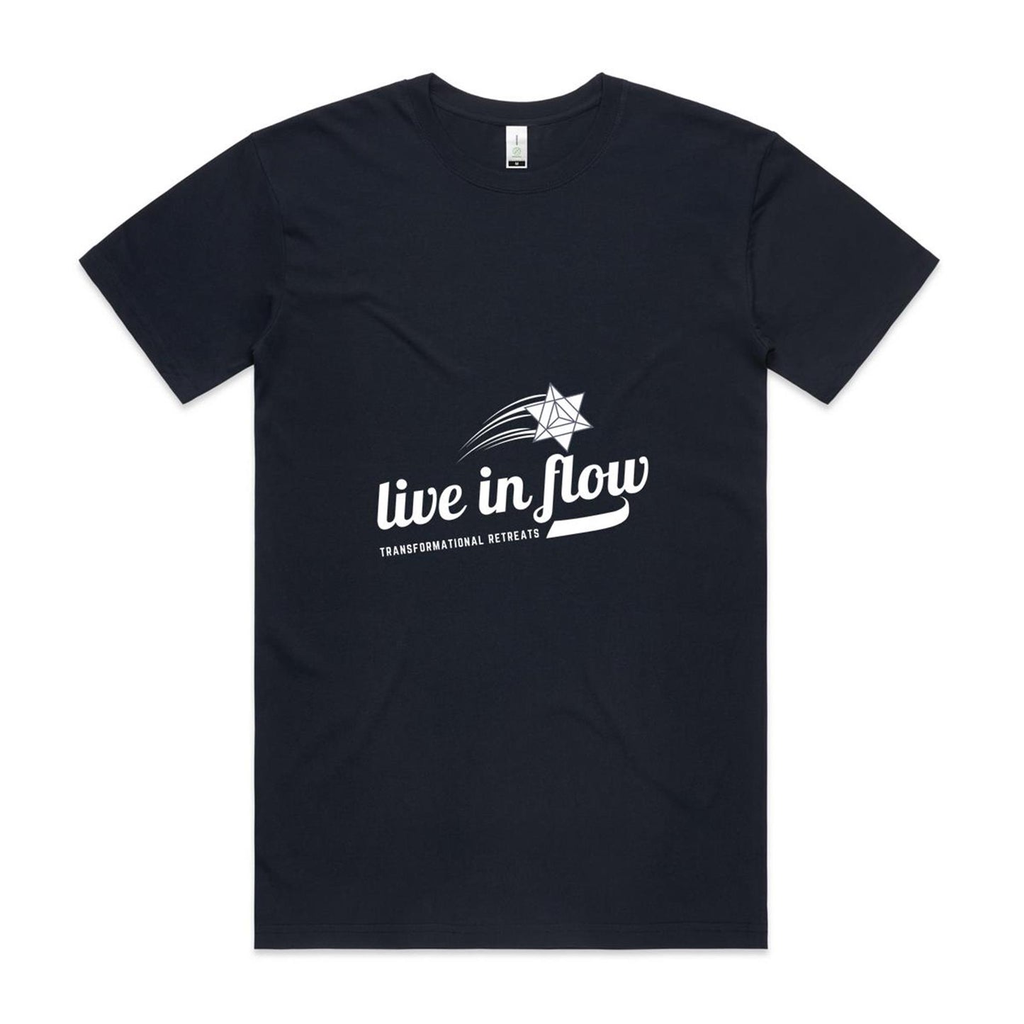 Mens Organic 'baseball' style Live In Flow Tee