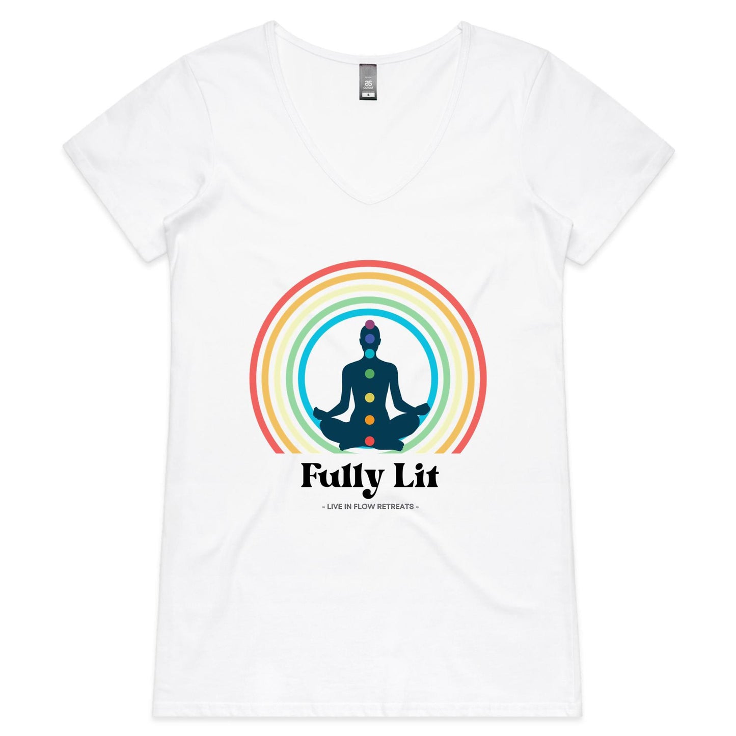 Womens V-Neck 'Fully Lit' Tee