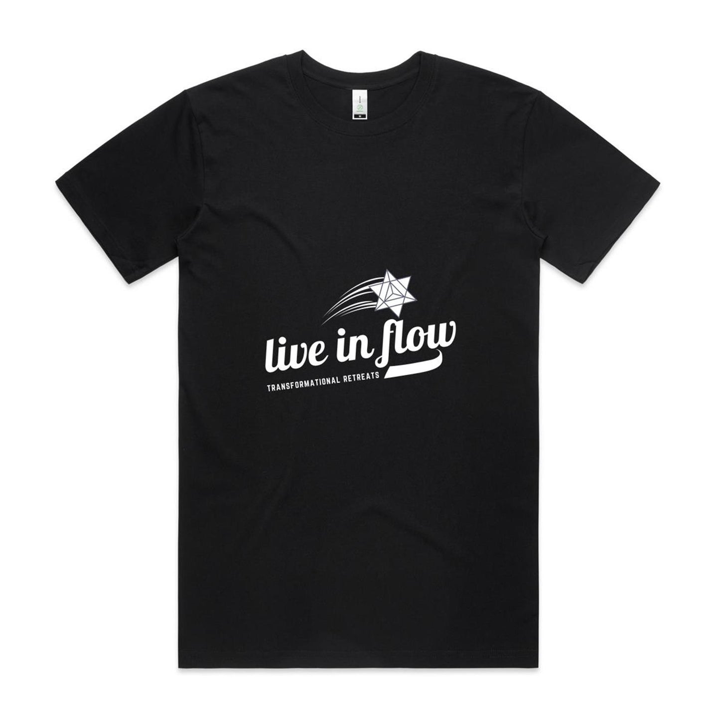 Mens Organic 'baseball' style Live In Flow Tee