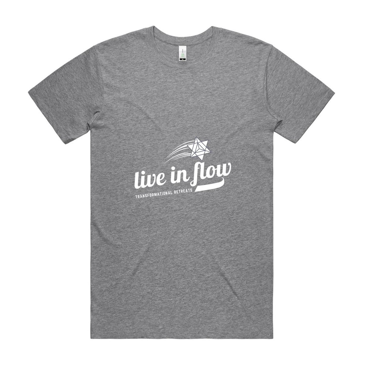 Mens Organic 'baseball' style Live In Flow Tee