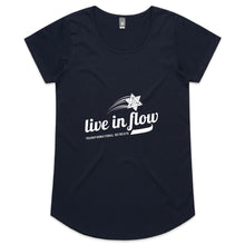 Load image into Gallery viewer, Womens Scoop Neck &#39;baseball&#39; style Live In Flow Tee
