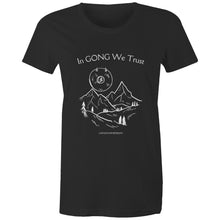 Load image into Gallery viewer, Women&#39;s Maple &#39;In GONG We Trust&#39; Stencil Tee
