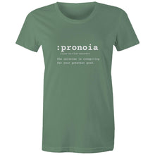 Load image into Gallery viewer, Women&#39;s &#39;Pronoia&#39; Maple Tee
