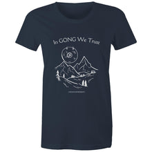 Load image into Gallery viewer, Women&#39;s Maple &#39;In GONG We Trust&#39; Stencil Tee

