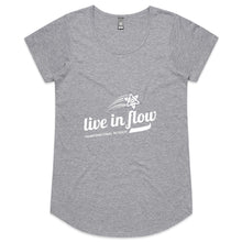 Load image into Gallery viewer, Womens Scoop Neck &#39;baseball&#39; style Live In Flow Tee

