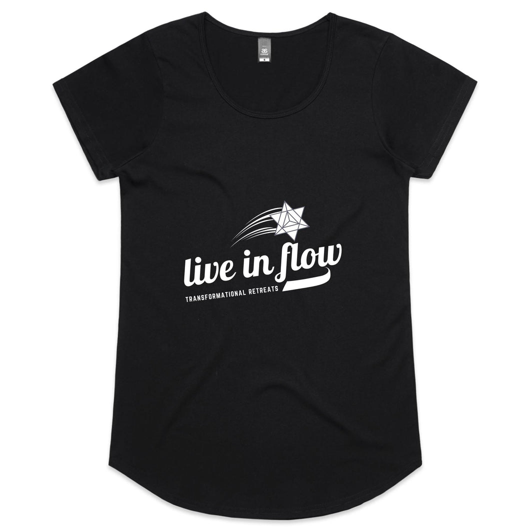Womens Scoop Neck 'baseball' style Live In Flow Tee